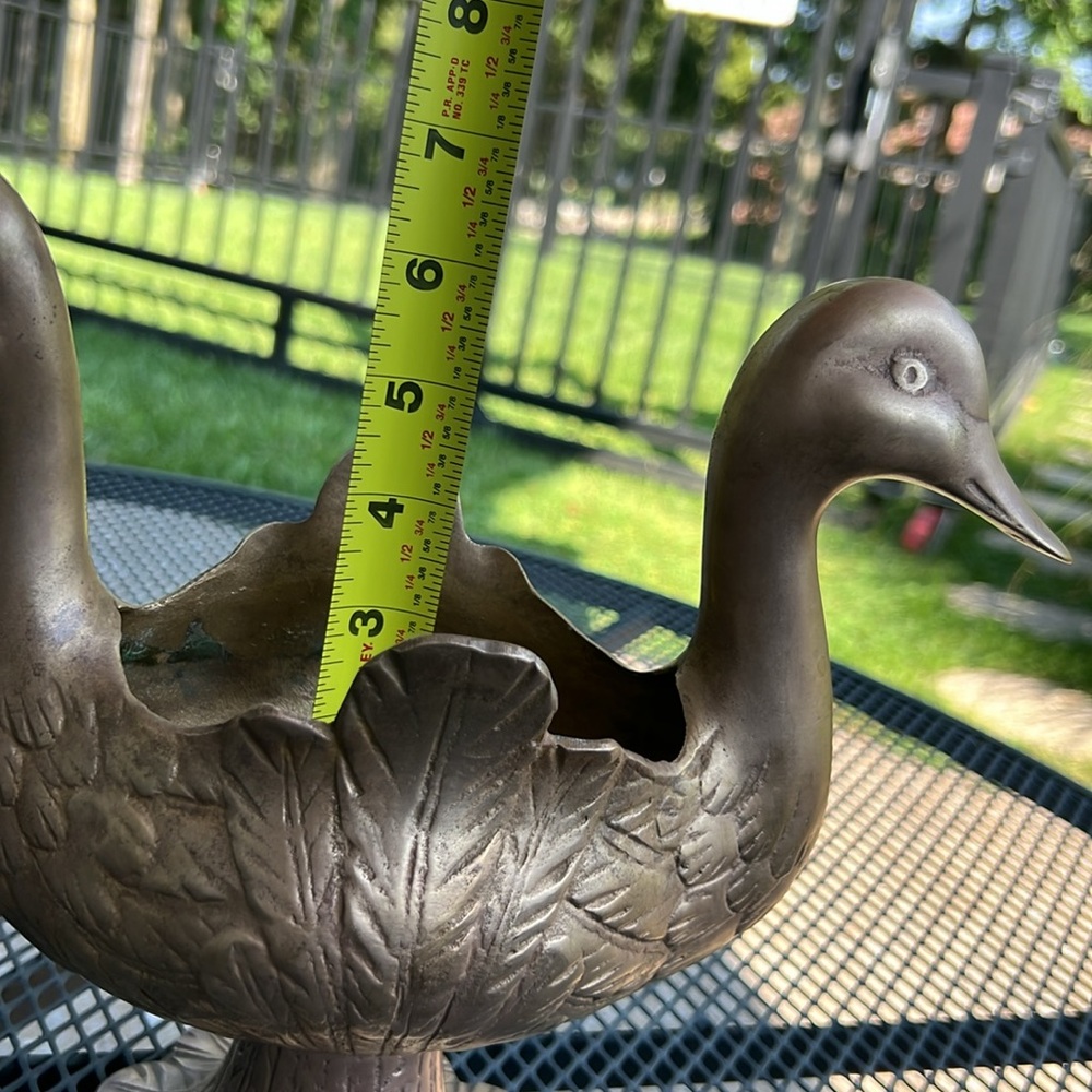 MID-CENTURY BRASS DOUBLE SIDED SWAN CANDY DISH-VINTAGE - Picture 14 of 15